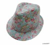 Spring Summer Floral Sequin Fedora Hat