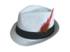 Wholesale Fashion Fedora Hat With Cotton Twill Belt And Feather Decoration