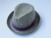 Wholesale mens paper cloth sewn fedora hat