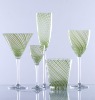 Wholesale champagne glassware with green color