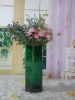 Wholesale glass Straight tube vase with sandy decal