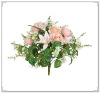 Wholesale 20heads artificial Pink Rose &Lily Bushes