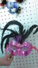 Wholesale Venetian MaRed Venetian Velvet Eyemask with feather
