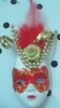 Wholesale Venetian MaRed Venetian Velvet Eyemask with feather