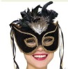 Wholesale Venetian MaRed Venetian Velvet Eyemask with feather
