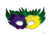 Wholesale Venetian MaRed Venetian Velvet Eyemask with feather