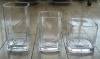 Wholesale Clear glass square vase & candle holder