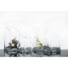 Wholesale mouth hollow glass vase square glass vase in different sizes