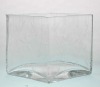Wholesale square clear glass vase