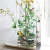 Wholesale decaled square glass vase mouth blown bright glassware