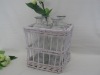 Wholesale Glass Vase Set with Square Willow Basket