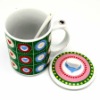 Wholesale Adervtising porcelain mug, coffee mug with porcelain lid HFTCKV791