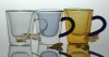 Wholesale pyrex glass coffee mugs double wall glass with handle
