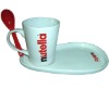 Wholesale 13oz ceramic coffee mug with spoon and tray