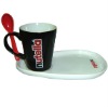 Wholesale 13oz ceramic coffee mug with spoon and tray