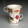 Wholesale ceramic children gift stacking coffee mug with heart handle