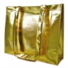 Wholesale golden laminated non woven fabric shopping bag