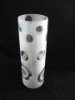 Wholesale cylinder glass vase in new fashion for home decoration bright glass with sand blasting surface