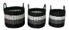 Wholesale pe pipe woven storage basket with self handle