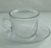 Wholesale Clear Glass Coffee Tasse Handled cup