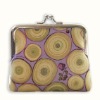 2012 Tree Rings mini Clutch coin Purse with silver metal frame closure