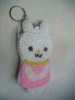 Wholesale mini beaded rabbit coin purses with key ring