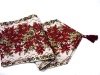 christmas red flower cotton polyester jacquard table runner