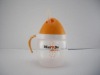 Wholesale 2012 hot sale baby plastic straw feeding bottle with single handle