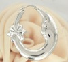 Wholesale moon shaped stainless steel clip earrings