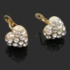 Wholesale jewelry ,metal heart crystal clip earring JLE-10020