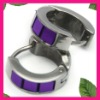 Wholesale fashion cheap clip purple crystal stone earrings