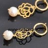 Wholesale AE021 Fashion rose freshwater pearl earring