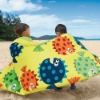 Wholesale 100% cotton printed hooded beach towel for kids