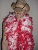 Wholesale White w/Red Tips Feather Boa, party costume feather boa