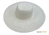 Wholesale Ladies White summer flat brim floppy straw hat