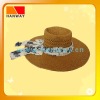 Wholesale 2012 summer hot best sale new style women's paper straw floppy hat with floral print band