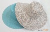 Wholesale Ladies Blue summer big brim floppy straw hat