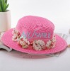 Wholesale 2012Fashion flower decorated witches beach hatNUS02HN37