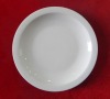 Wholesale daily use white round narrow rim plate, porcelain dessert plate for hotel,ceramic plate