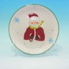 Wholesale Christmas gift snowman pattern ceramic dishes/plates