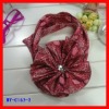 Wholesale 2012 Satin cystal flower and rhinestone flowers headwrap(HY-C163-2)