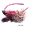 Wholesale HA-13309 NEW DESIGN FEATHER HEADBAND WITH CHIFFON FLOWER ACCESSORY