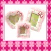 Wholesale Pink Plush Picture Frame With Feather Around