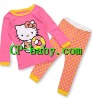 Wholesale 2012 new designed children/kid/baby Long seelve hellokiti pattern pajamas/homewear sets